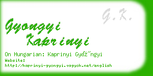 gyongyi kaprinyi business card